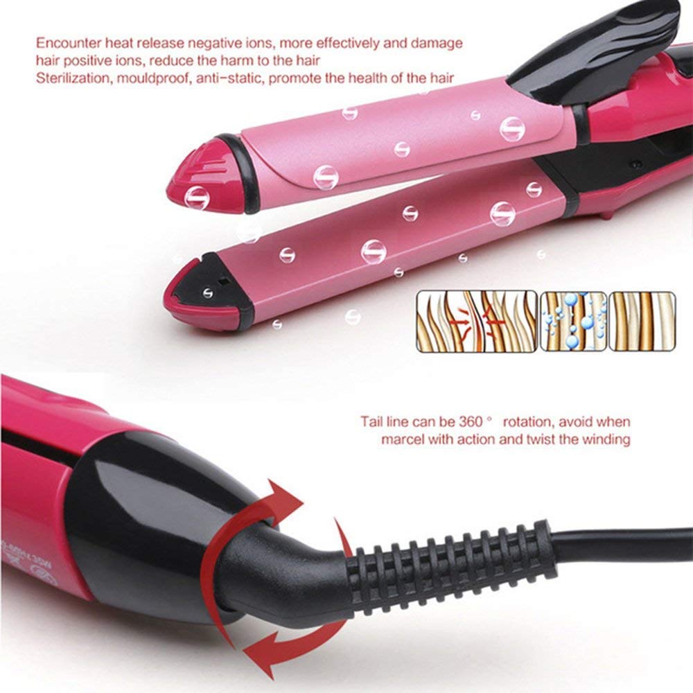 2-in-1 Hair Straightener and Curler.