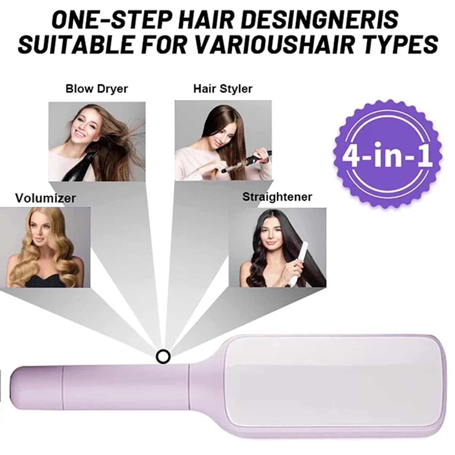 4-in-1 Self-Cleaning Detangling Hairbrush.