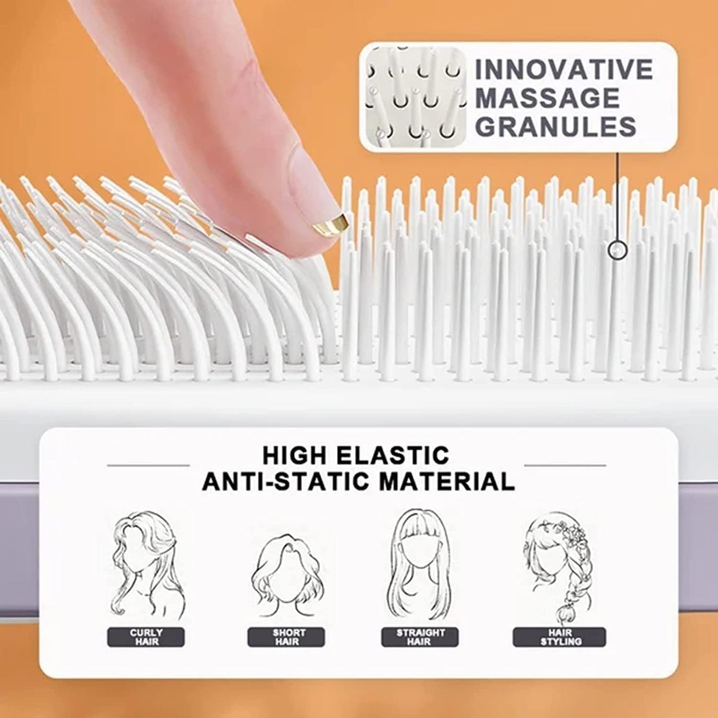 4-in-1 Self-Cleaning Detangling Hairbrush.