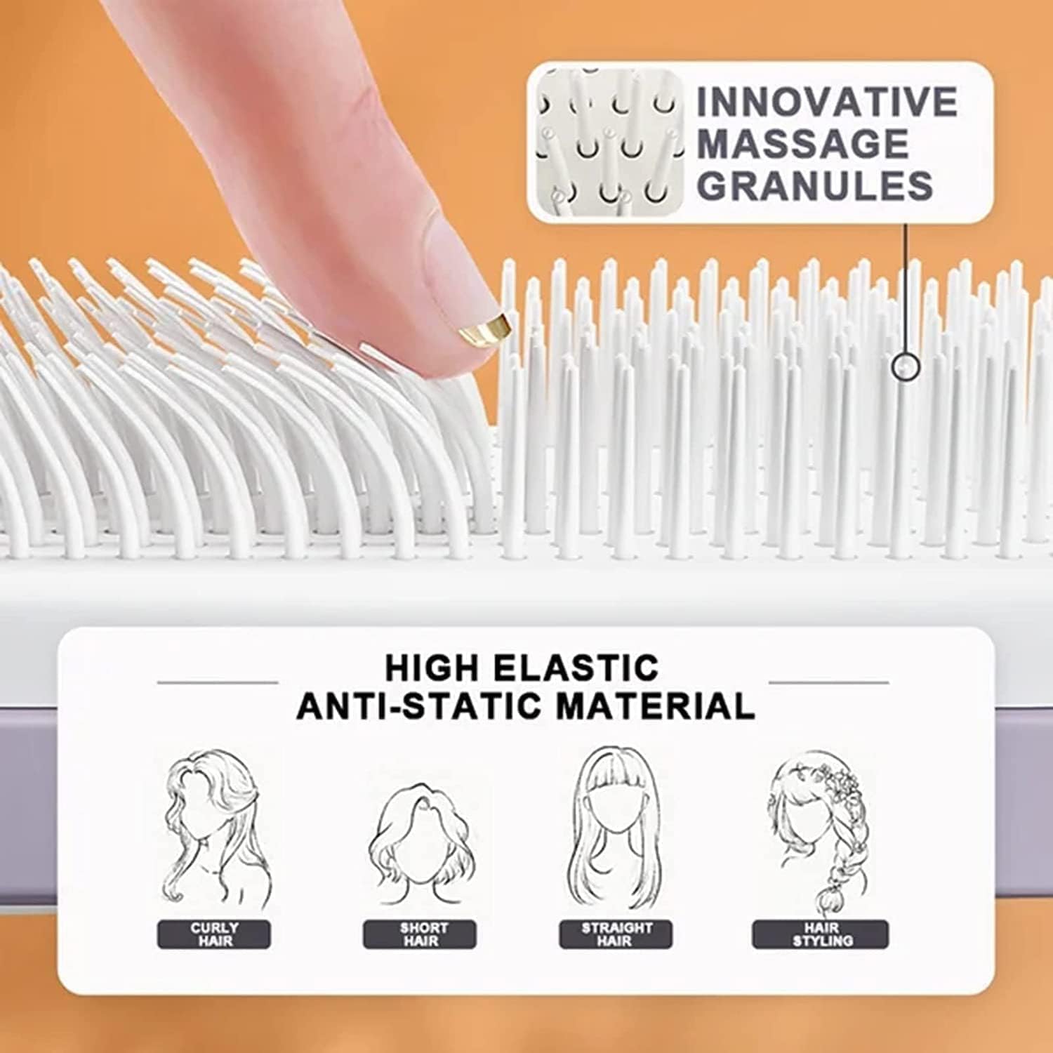 4-in-1 Self-Cleaning Detangling Hairbrush.