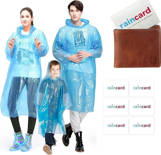 FULLY Reusable Wallet Rain Card Rain Coat for Adults (Set of 5) Multicolour.