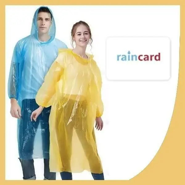 FULLY Reusable Wallet Rain Card Rain Coat for Adults (Set of 5) Multicolour.