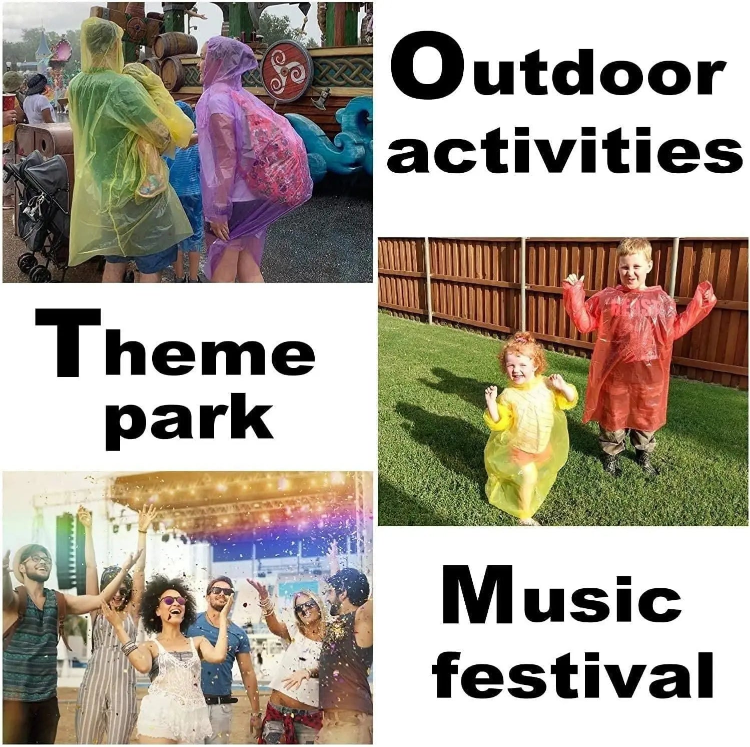 FULLY Reusable Wallet Rain Card Rain Coat for Adults (Set of 5) Multicolour.