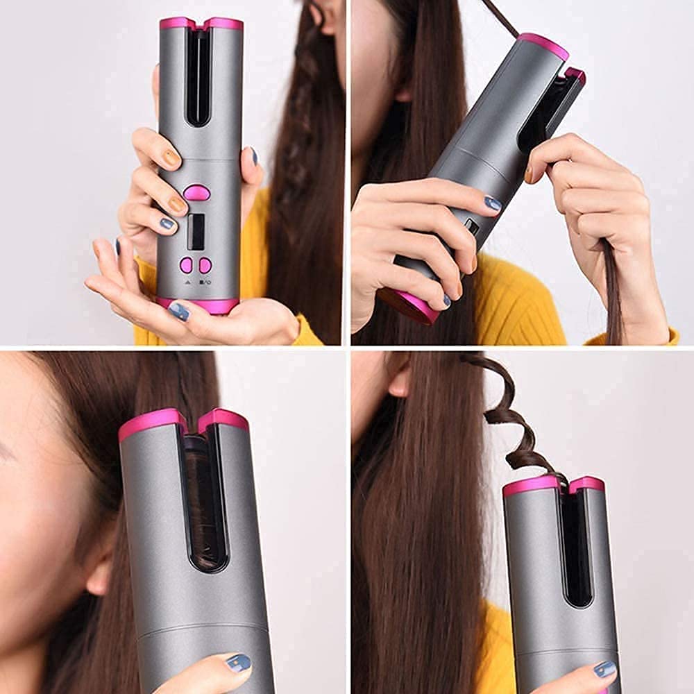 Cordless Automatic Hair Curler with LCD Display.