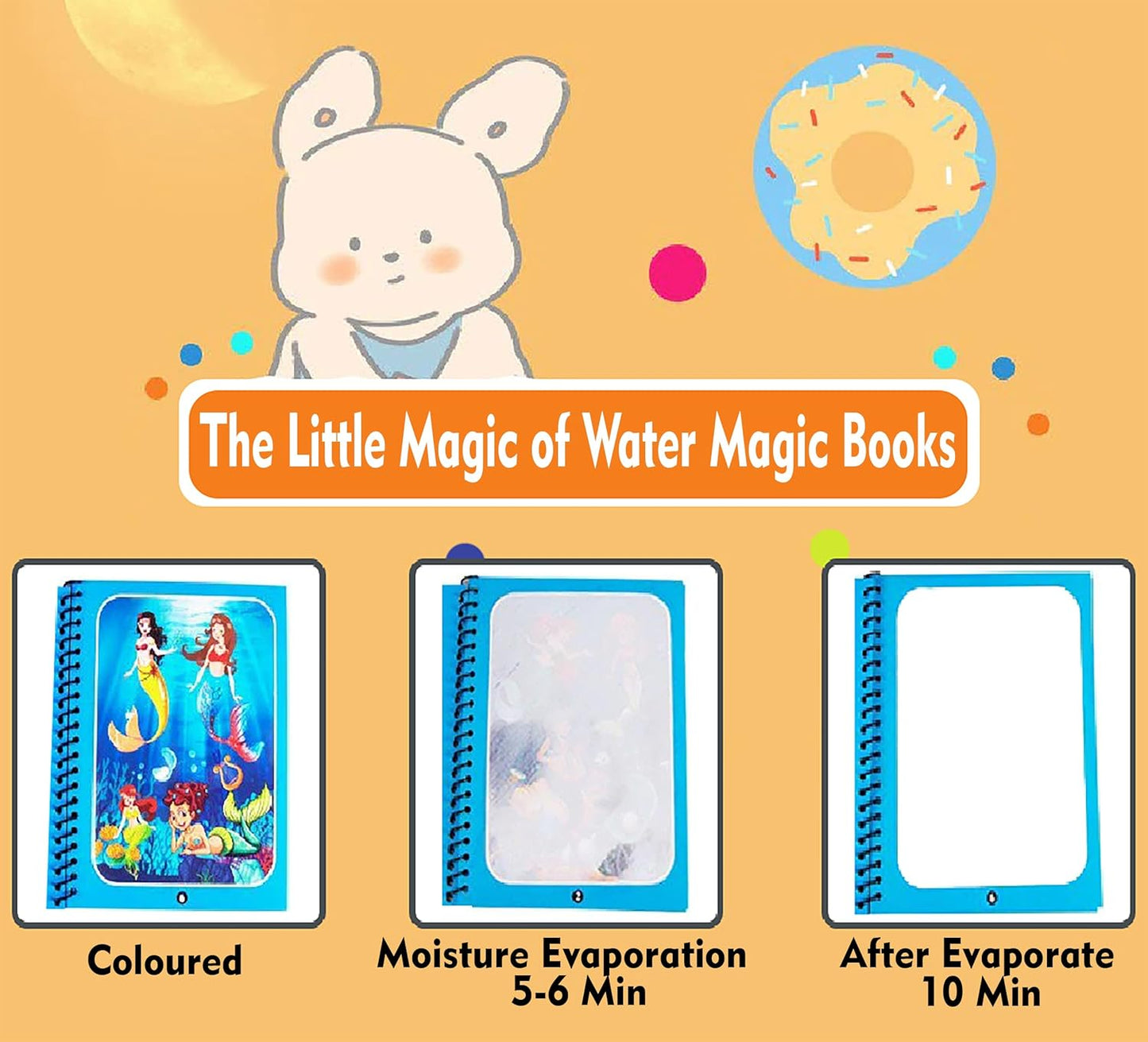 Magic Water Colouring Books (4 books + 4 Pens).