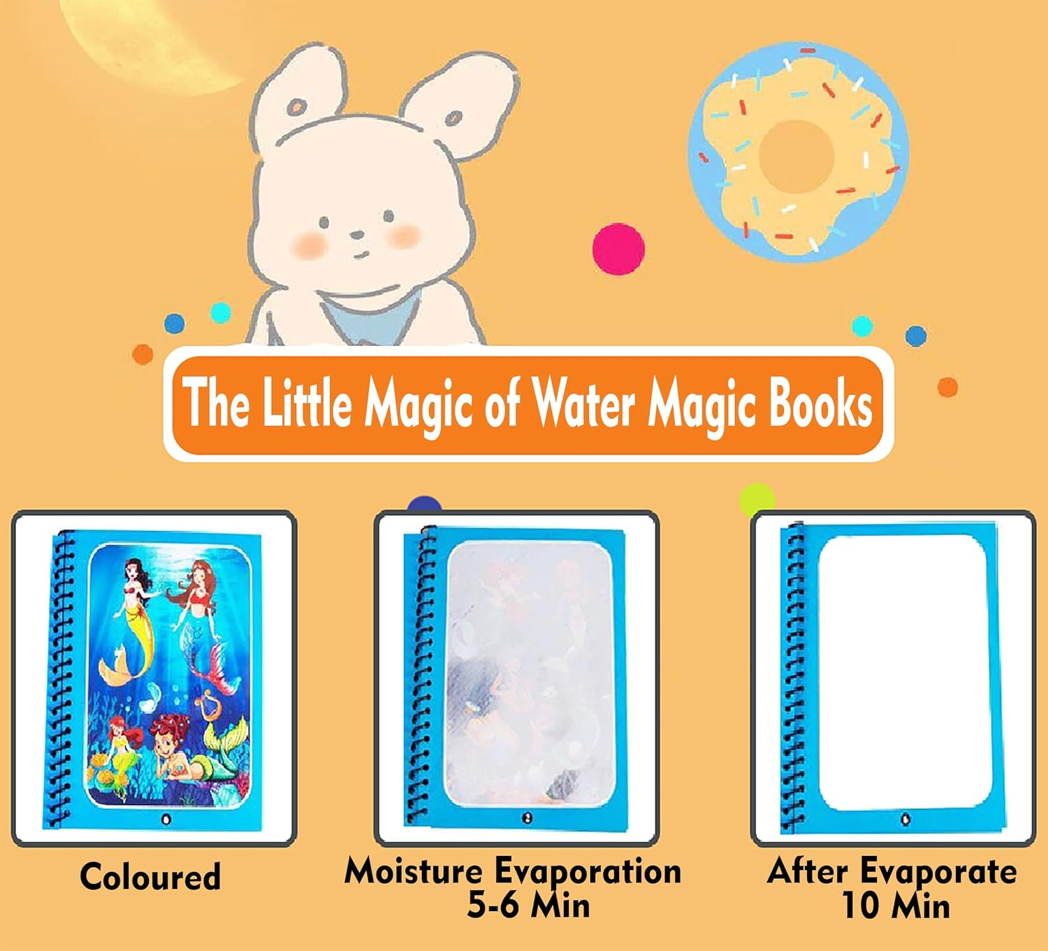 Magic Water Colouring Books (4 books + 4 Pens).