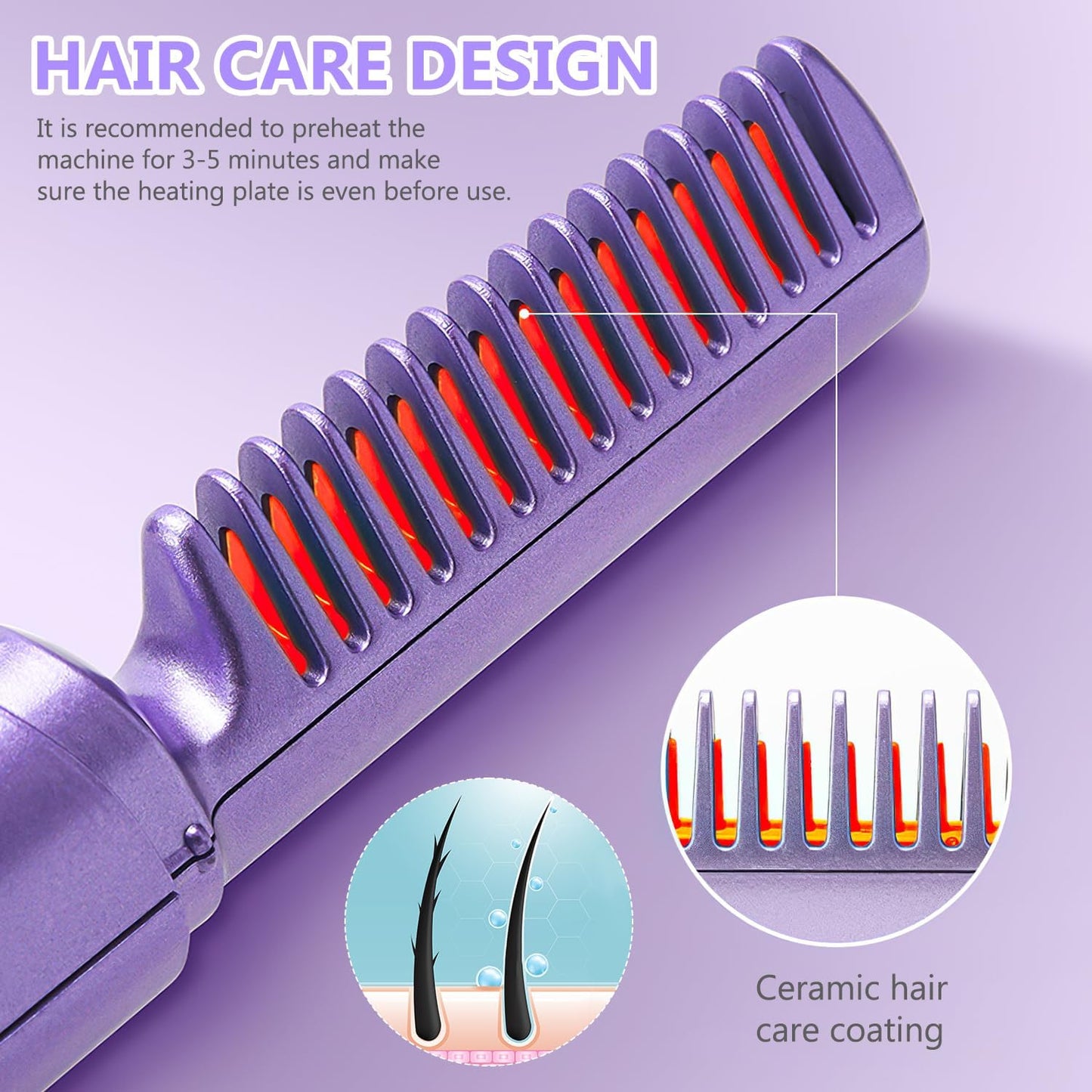 Rechargeable Hair Straightener Comb.