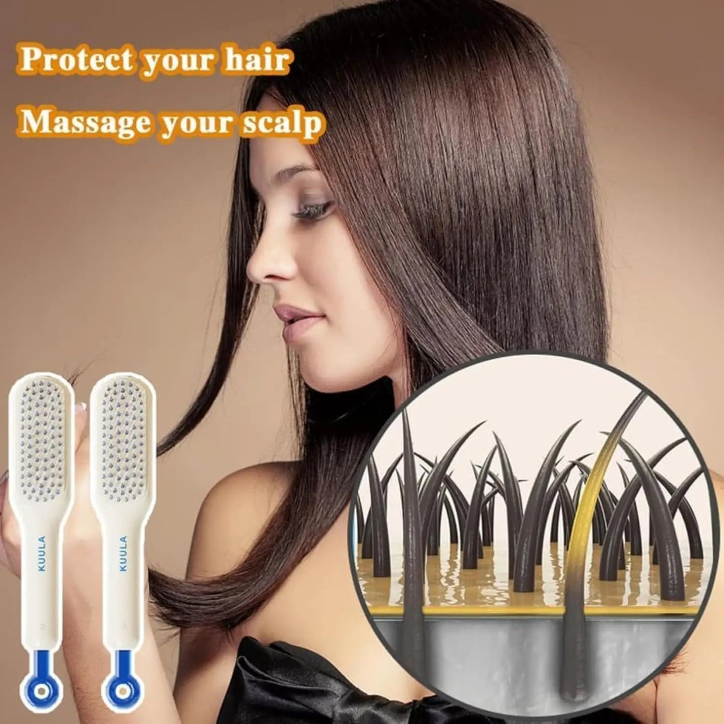 Self-Cleaning Hair Brush.