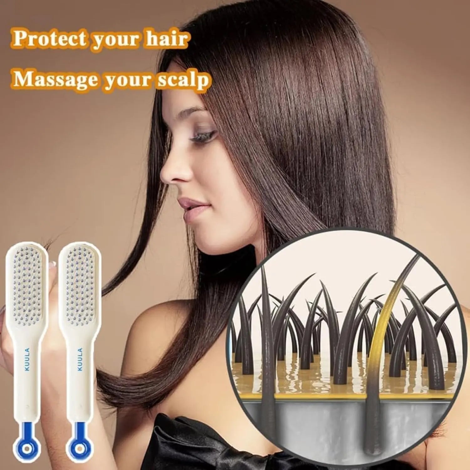 Self-Cleaning Hair Brush.