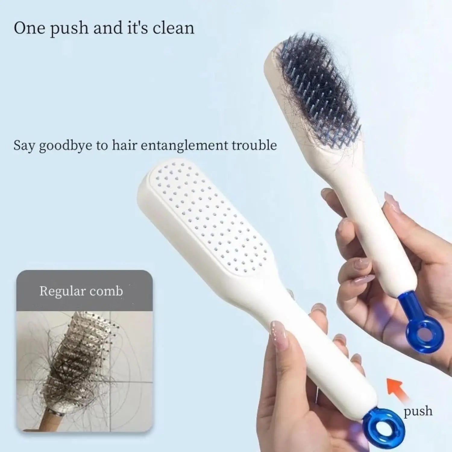 Self-Cleaning Hair Brush.