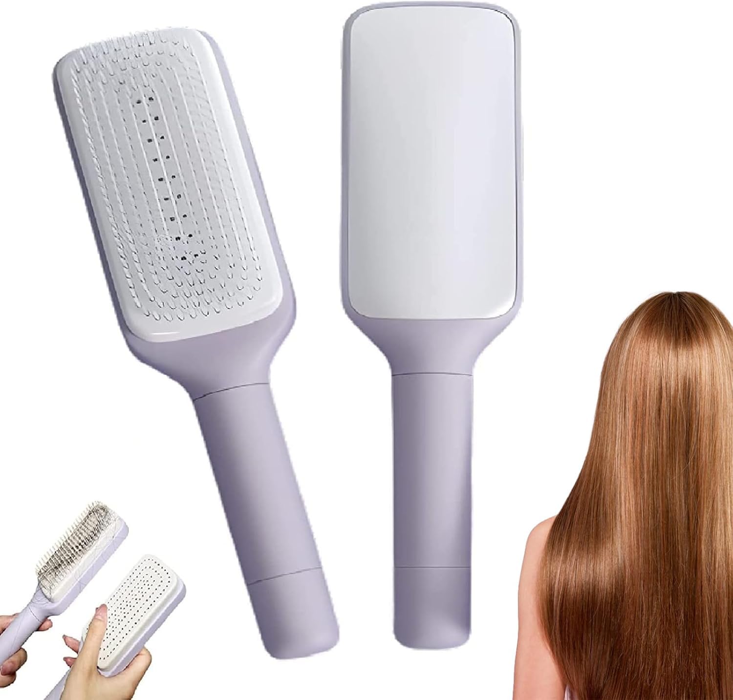 4 - in - 1 Self - Cleaning Detangling Hairbrush - Hair Fashion - Shoparc