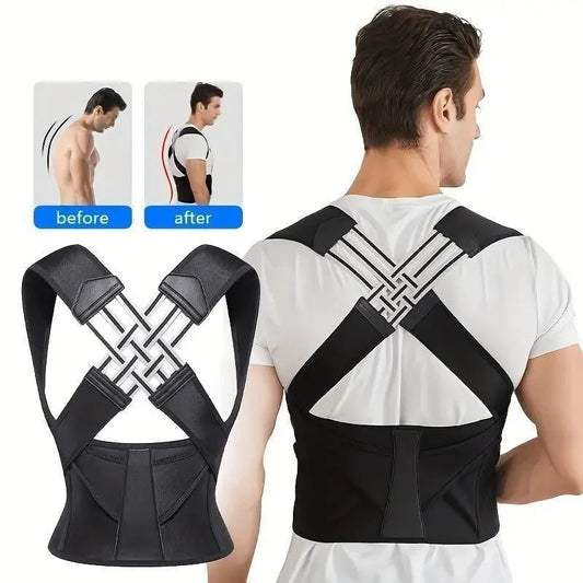 A person wearing the ShopArc Posture Corrector Belt, showcasing improved posture.