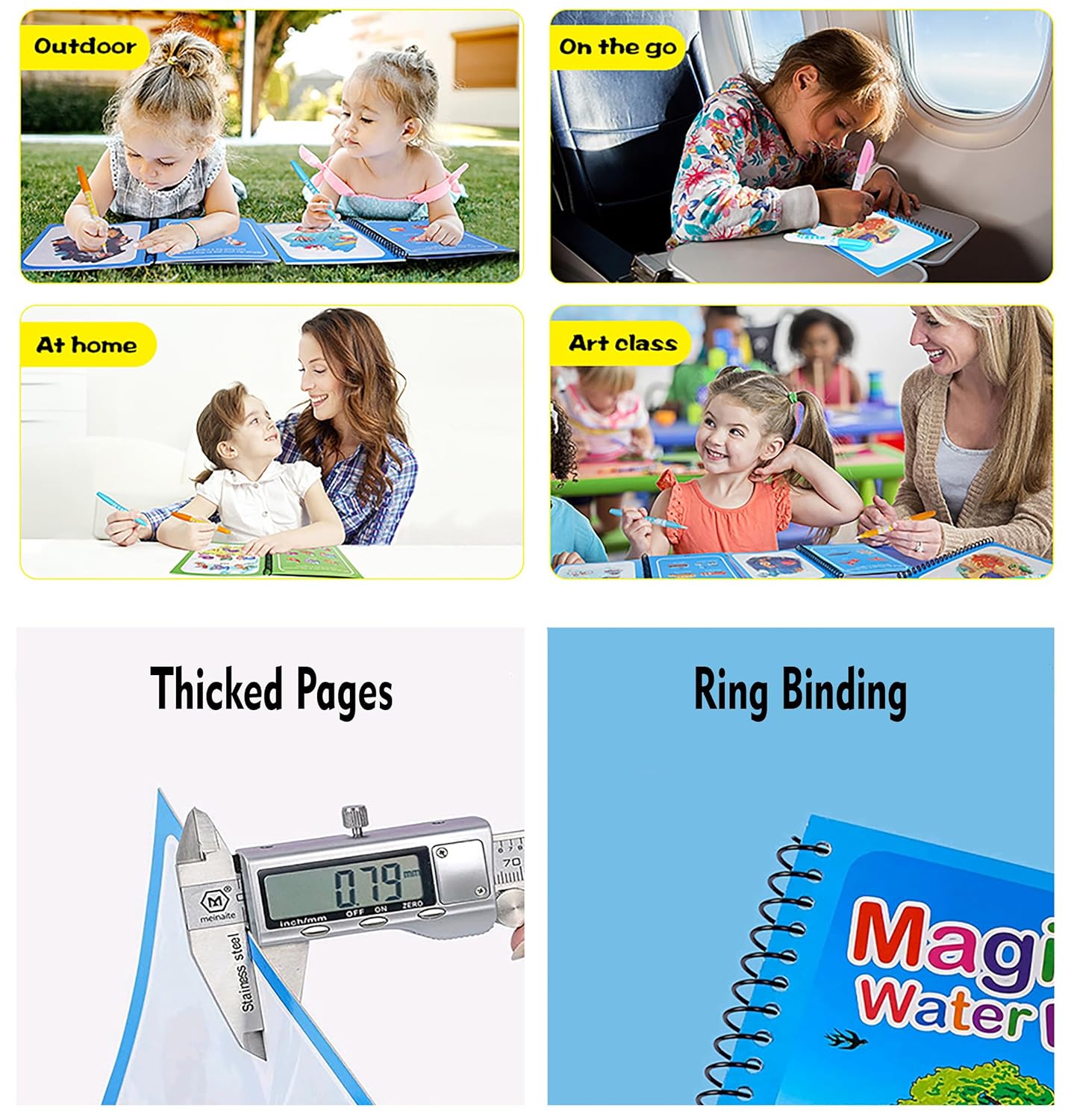 Magic Water Colouring Books (4 books + 4 Pens) - Shoparc