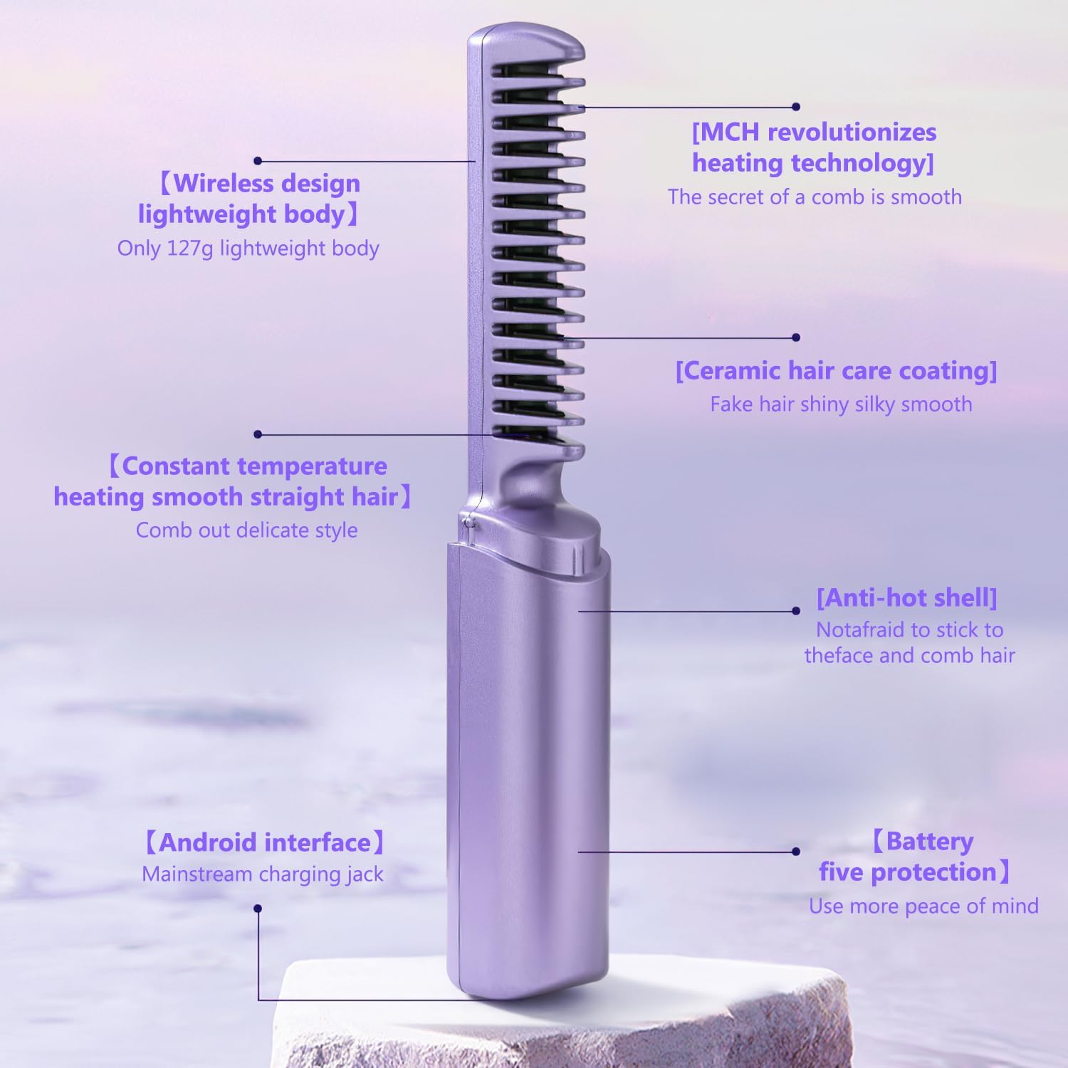 Rechargeable Hair Straightener Comb - Hair Fashion - Shoparc