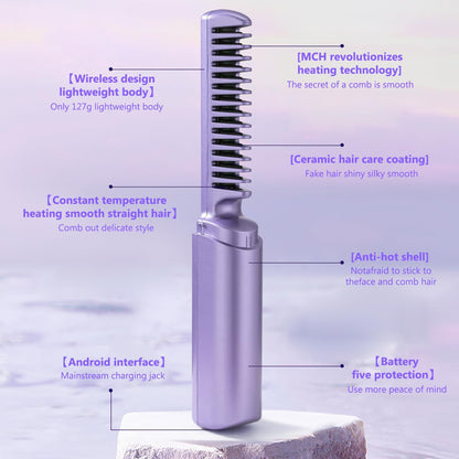 Rechargeable Hair Straightener Comb - Hair Fashion - Shoparc