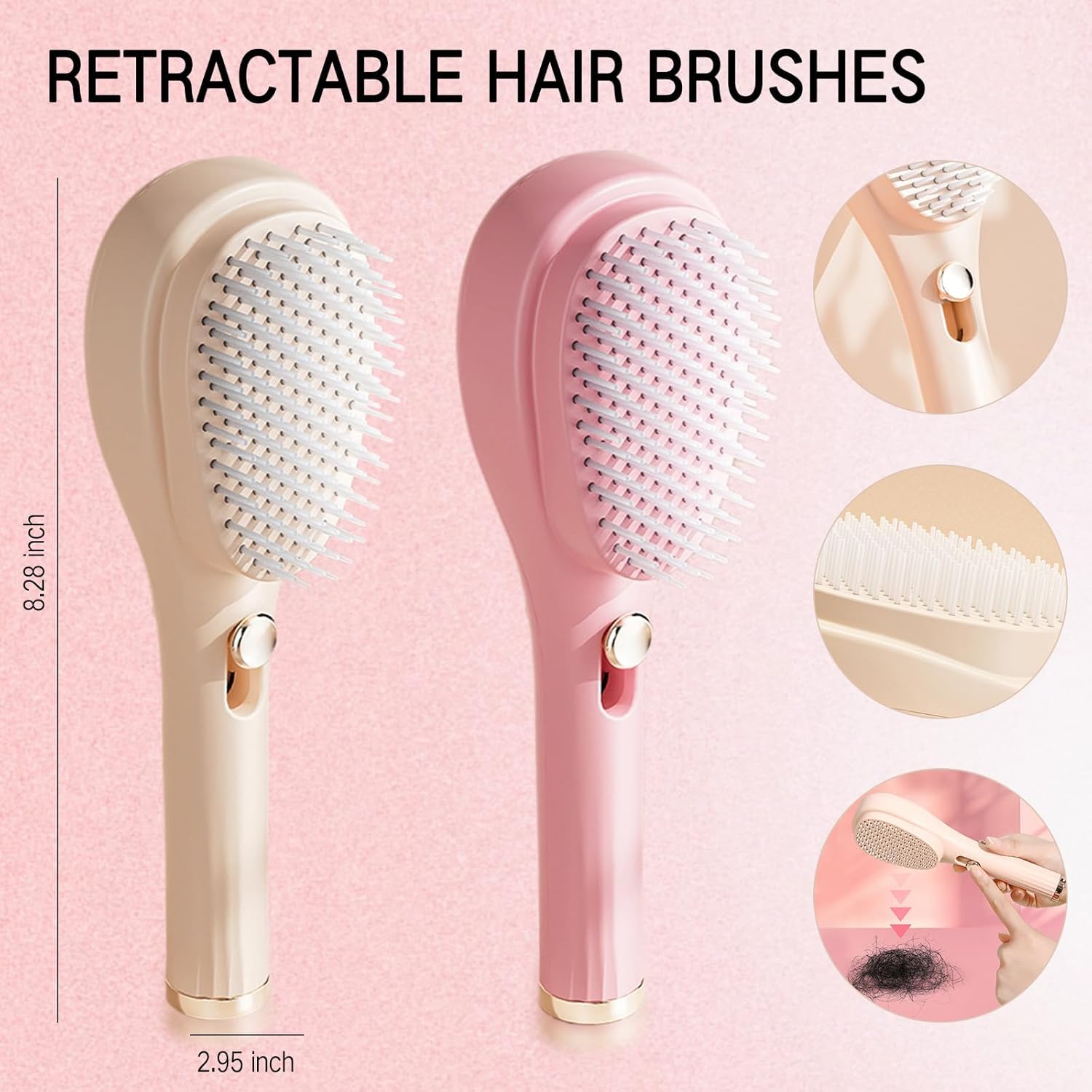 Self - Cleaning Hair Brush [LARGE] - Hair Fashion - Shoparc